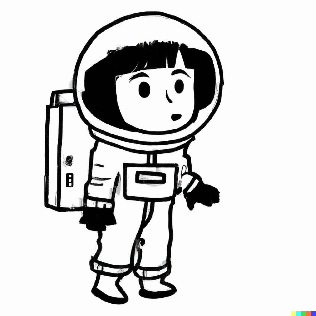 an astronaut, doodle